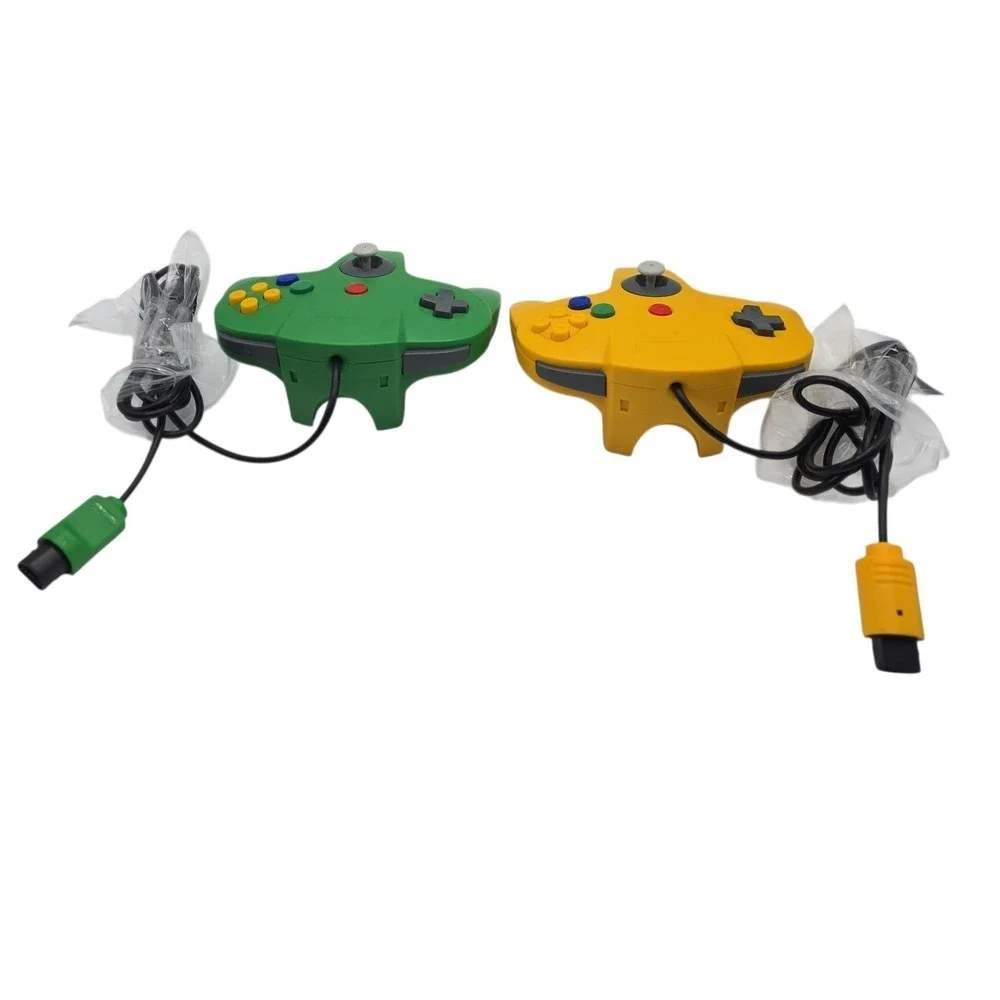Nintendo N64 Controllers Lot Green‎ Yellow Replacement Gamepads For Console